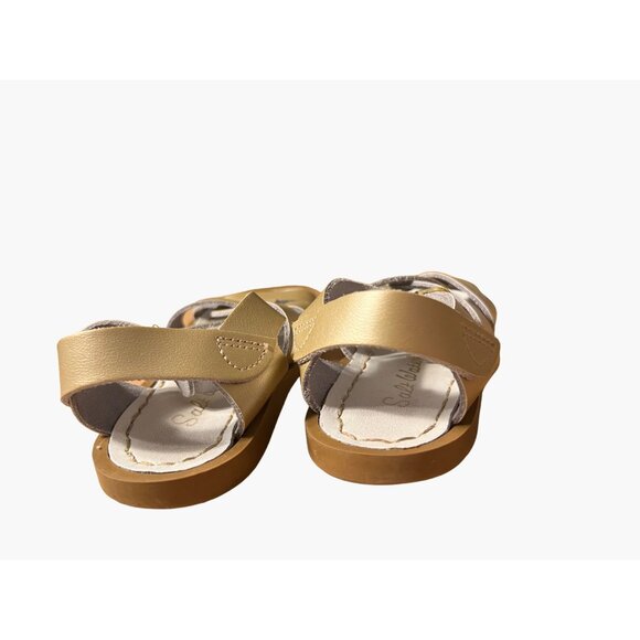 Salt Water Sandals Metallic Gold Leather Toddler Girls Size 5 Excellent very gen - Picture 5 of 6